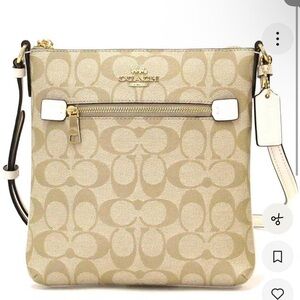 Coach Signature Beige Crossbody Bag